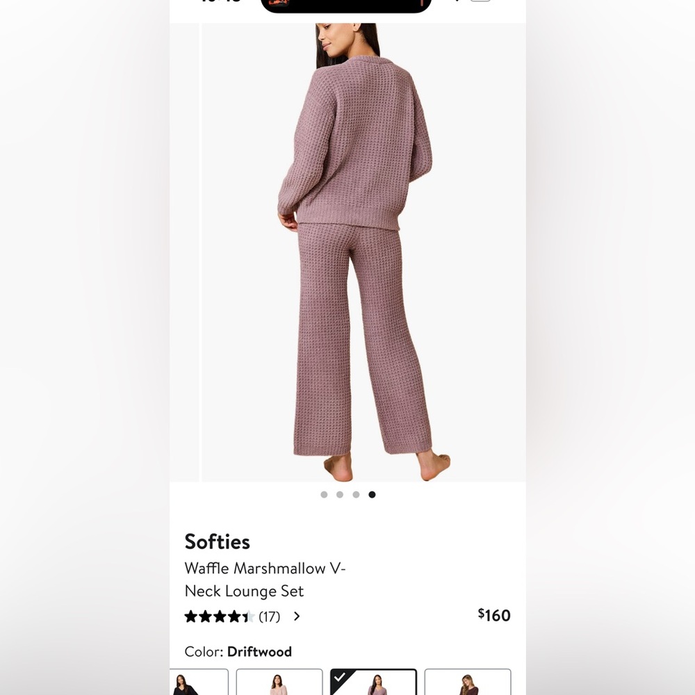 Softies Waffle Knit Lounge Set in Mauve